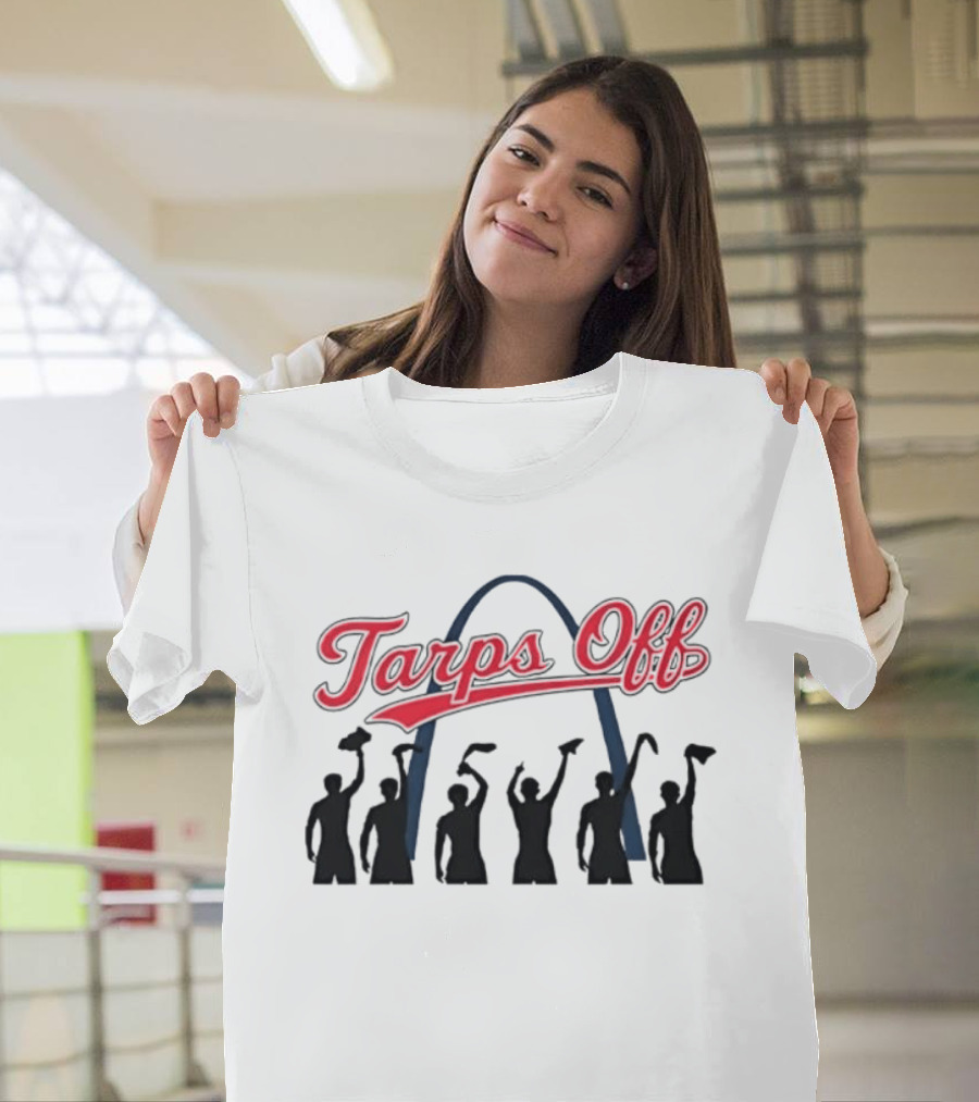 St Louis Cardinals Tarps Off Arch Skyline Celebration T-Shirt