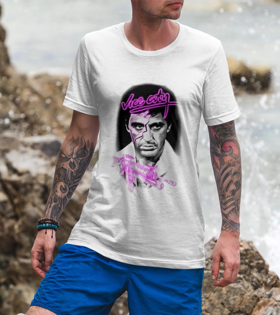 Vice City Tony Montana Scarface Neon T-Shirt