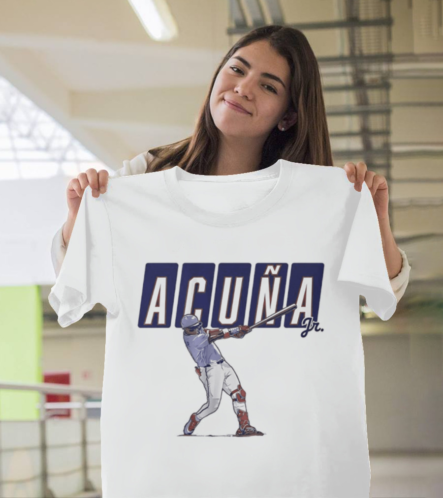 Ronald Acuña Jr Swinging Atlanta Braves Baseball Star T-Shirt