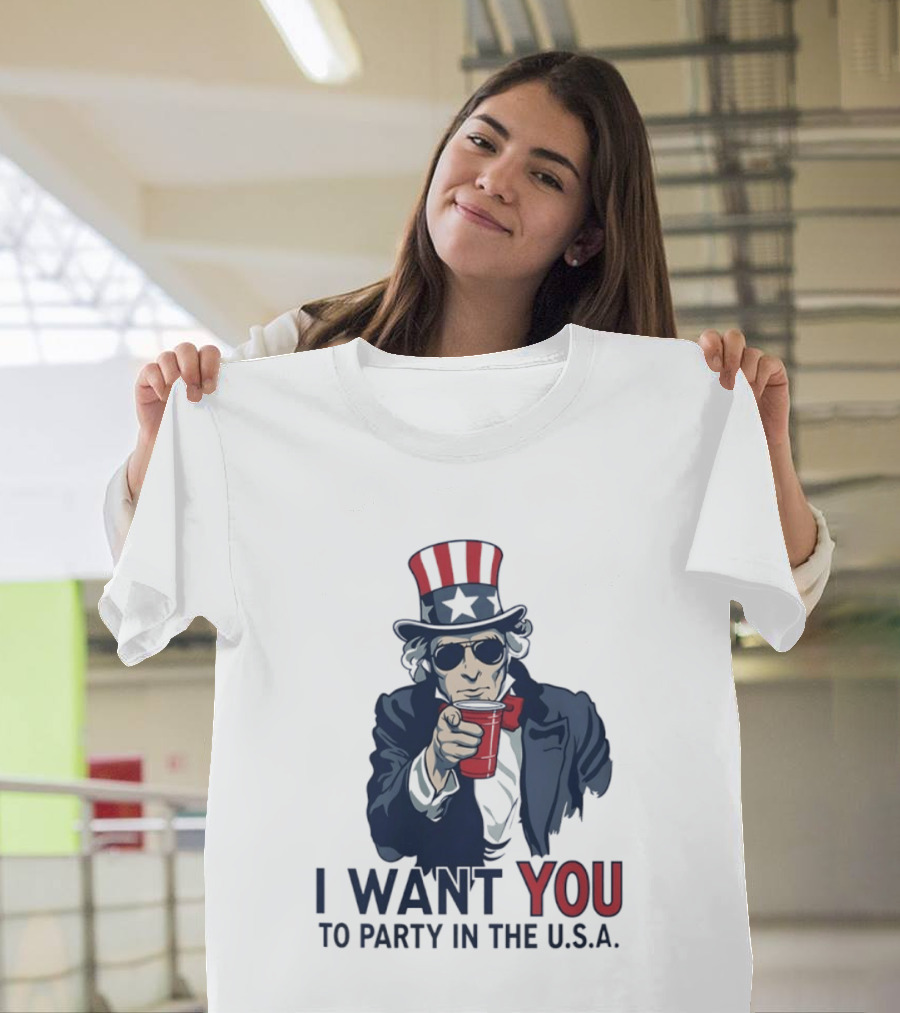 Uncle Sam I Want You To Party In The USA America Patriotic 4th Of July T-Shirt