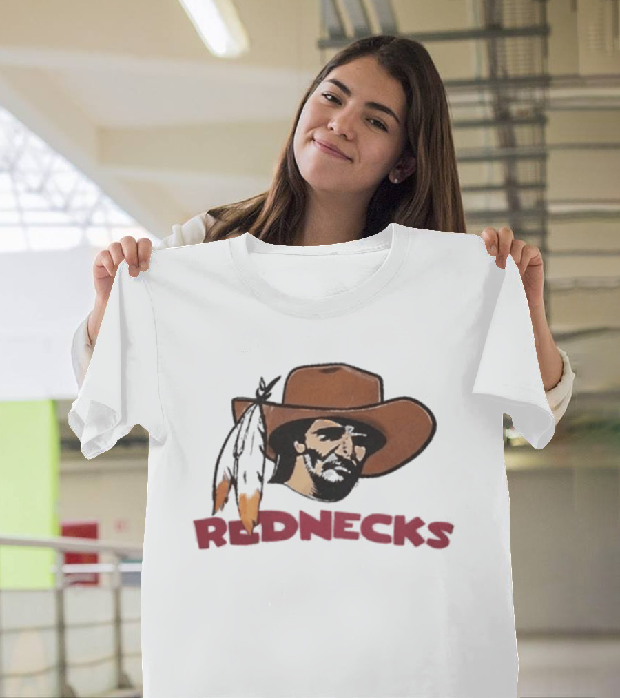 Washington Redskins Rednecks Cowboy Hat With Feather T-Shirt
