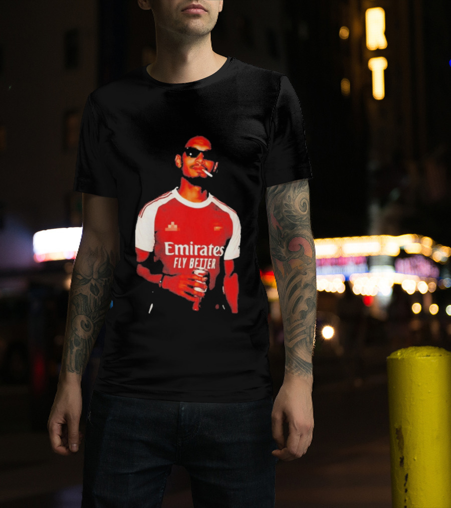 Gabriel Magalhaes Smoking Emirates Fly Better Arsenal T-Shirt