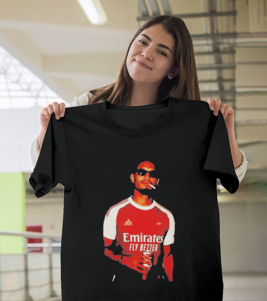 Gabriel Magalhaes Smoking Emirates Fly Better Arsenal T-Shirt
