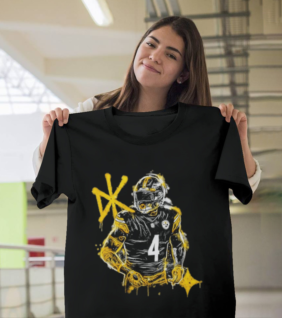 Pittsburgh Steelers Number 4 Here We Go Football Player NFL Fan Gear T-Shirt