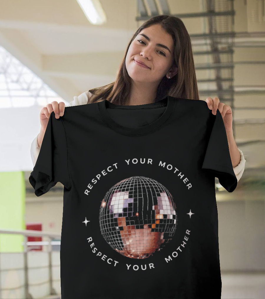 Respect Your Mother Disco Ball Sustainability Message T-Shirt