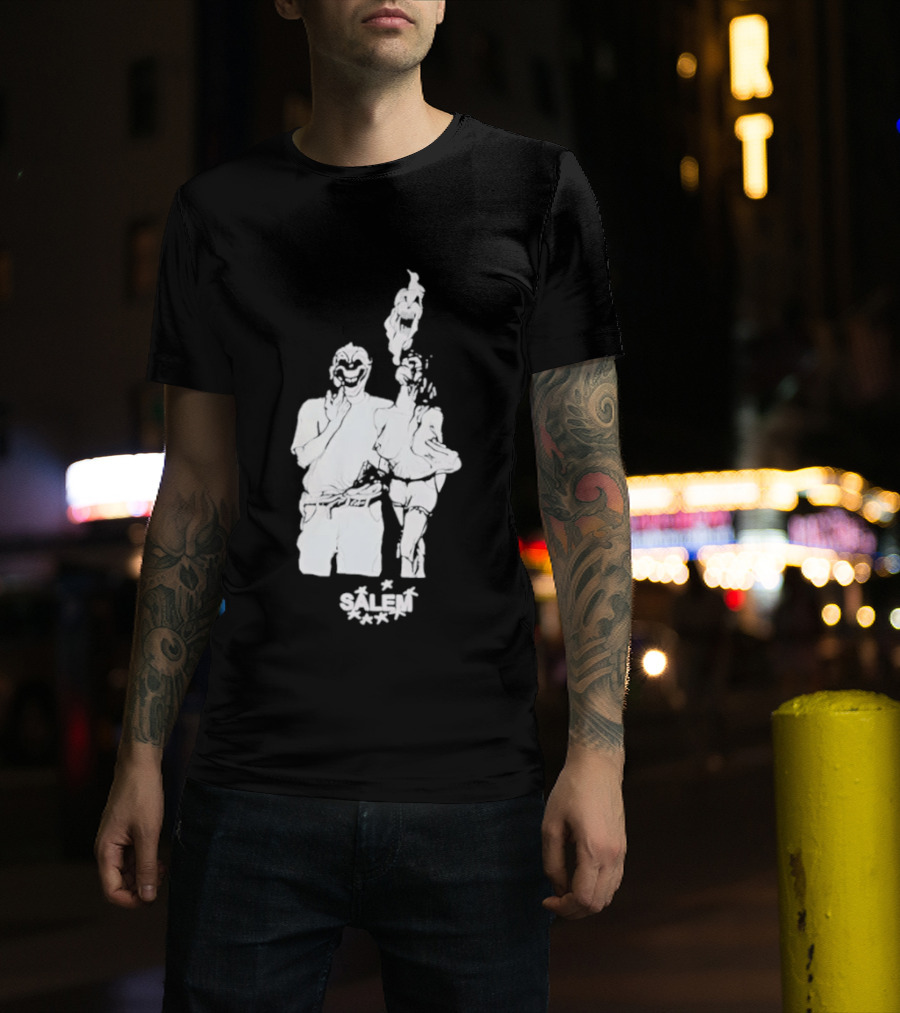 Salem Clown Mask Art Style Ghostly Figure T-Shirt