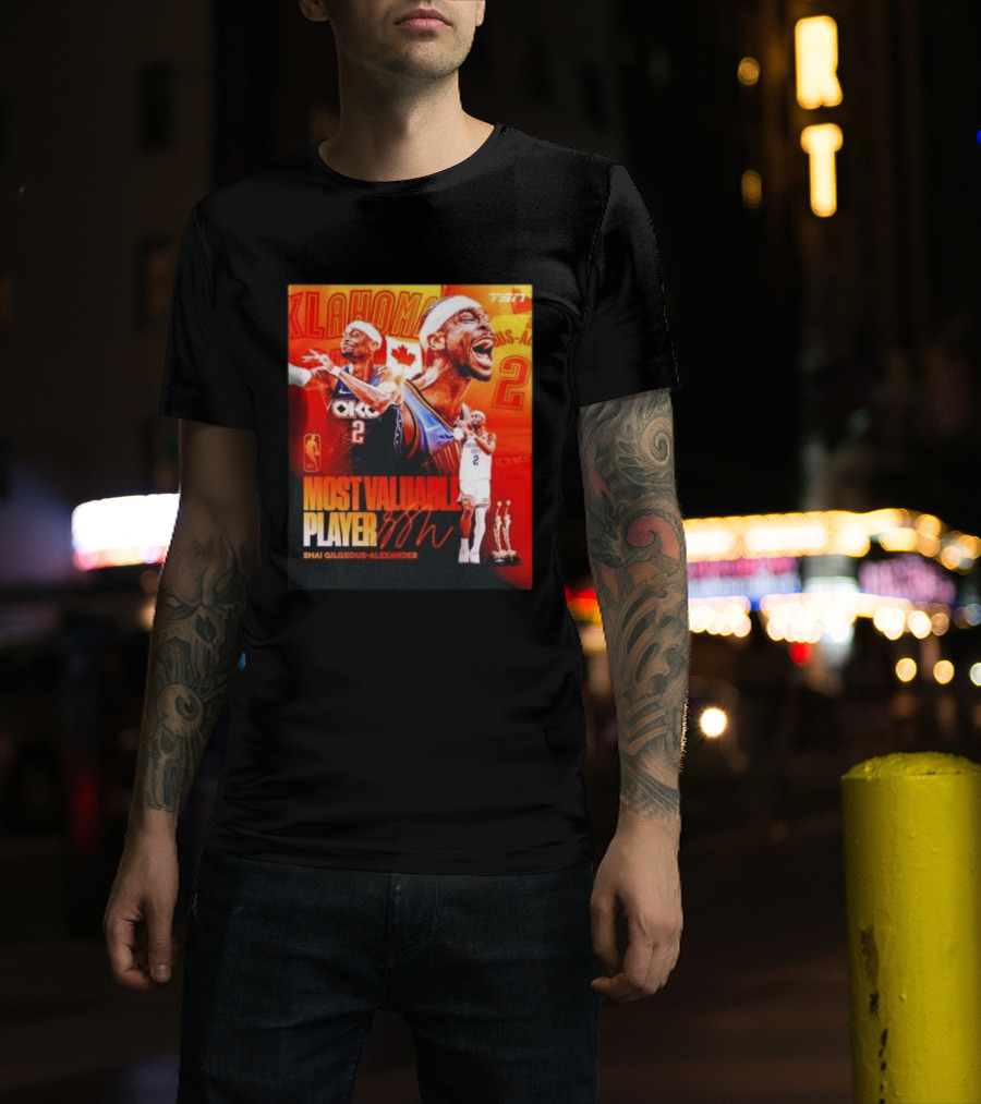 Shai Gilgeous Alexander Oklahoma Most Valuable Player 2x MVP TSN Basketball Canada T-Shirt