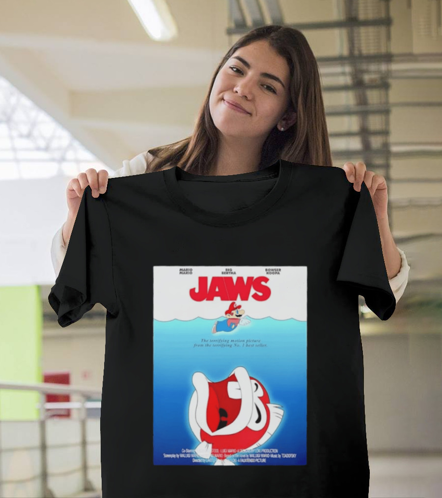 Mario Jaws Big Bertha Bowser Koopa Movie T-Shirt