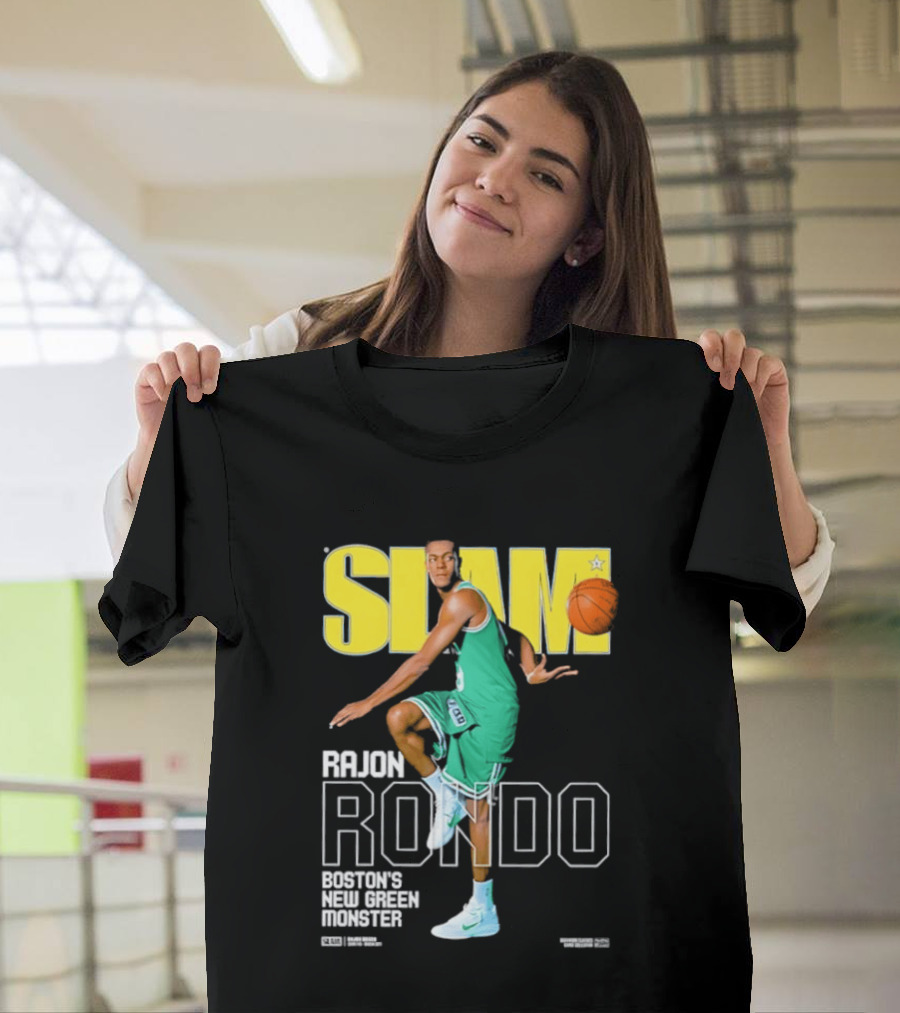 Slam Magazine Cover Rajon Rondo Boston New Green Monster Basketball T-Shirt