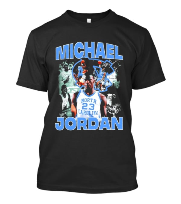 Michael Jordan 23 North Carolina Tar Heels Basketball Iconic Blue And White T-Shirt