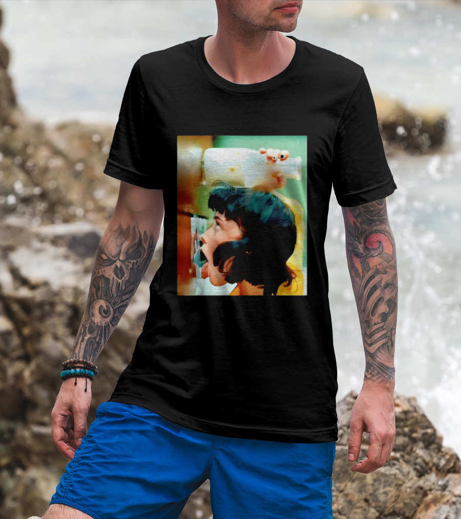 The Girl With Banging Head Licking Milk Scene T-Shirt