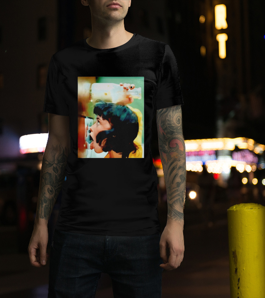 The Girl With Banging Head Licking Milk Scene T-Shirt