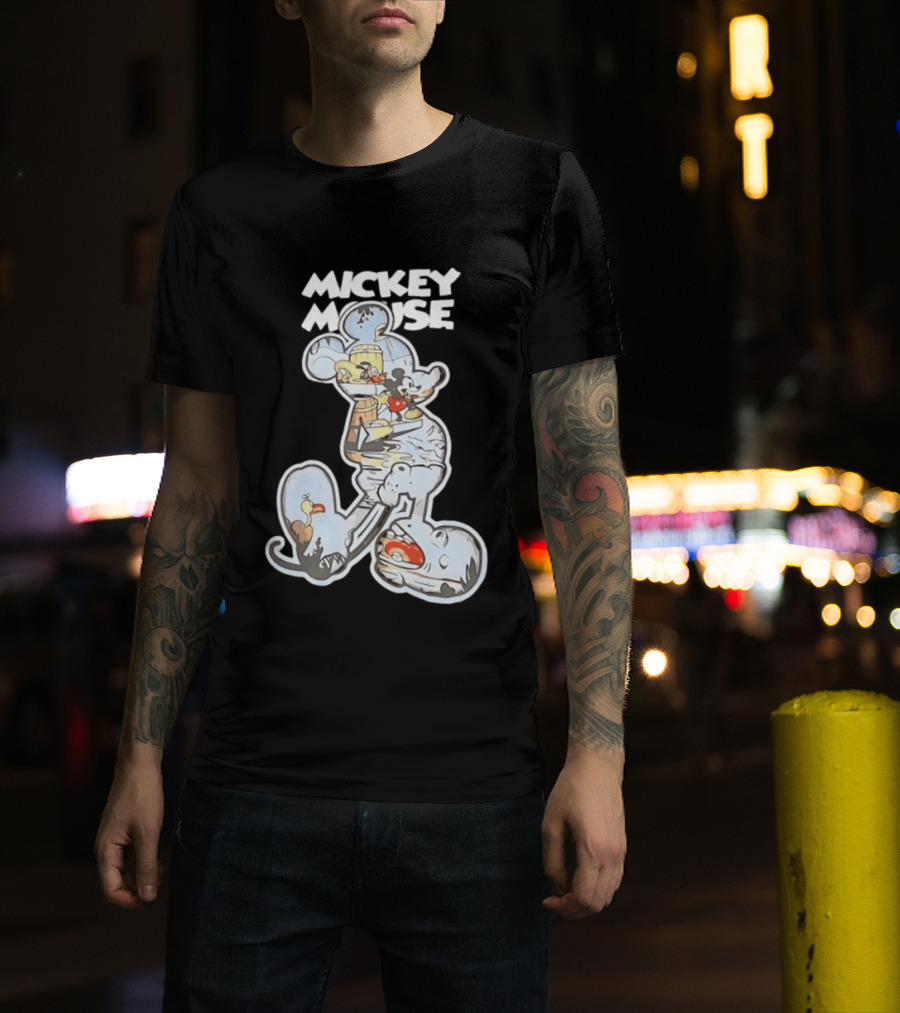 Mickey Mouse Steamboat Willie Vintage Cartoon Disney T-Shirt