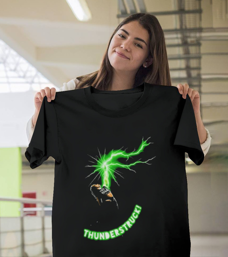 Thunderstruck Green Lightning Female Wrestler Power Burst T-Shirt