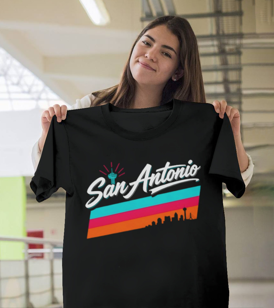 San Antonio Tower Of The Americas Spurs Basketball NBA T-Shirt