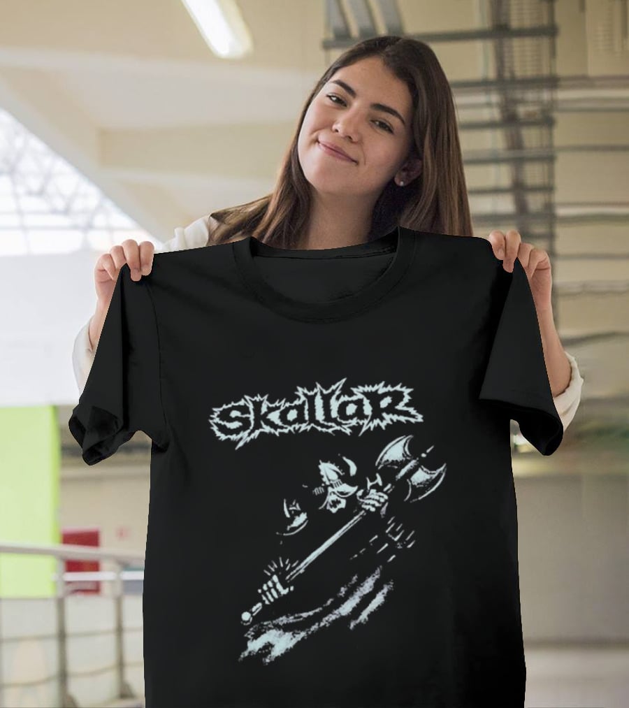 Skallar Death Metal Band Skull Axe T-Shirt