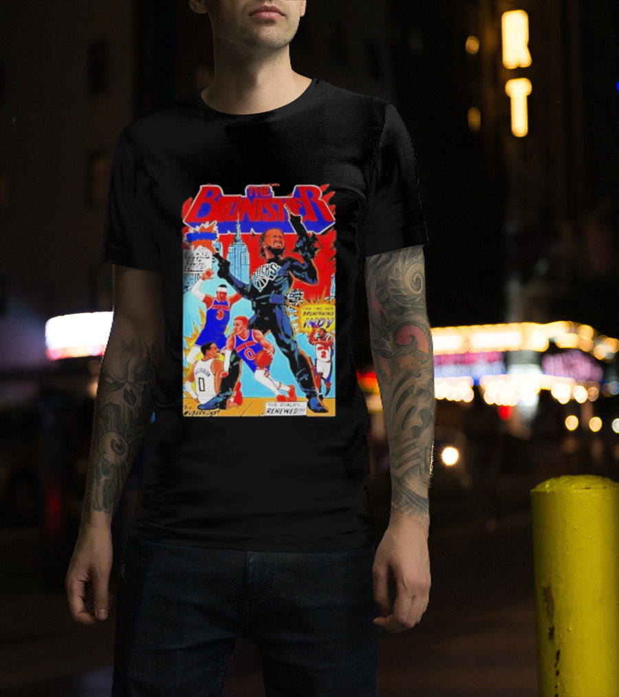 The Brunisher Jalen Brunson Knicks Comics Empire State Mocks Indiana T-Shirt