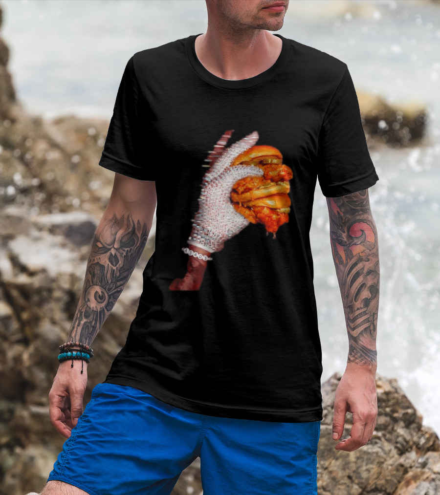 Shiny Gloves With Iceman Dreke Chicken Burger Meme T-Shirt