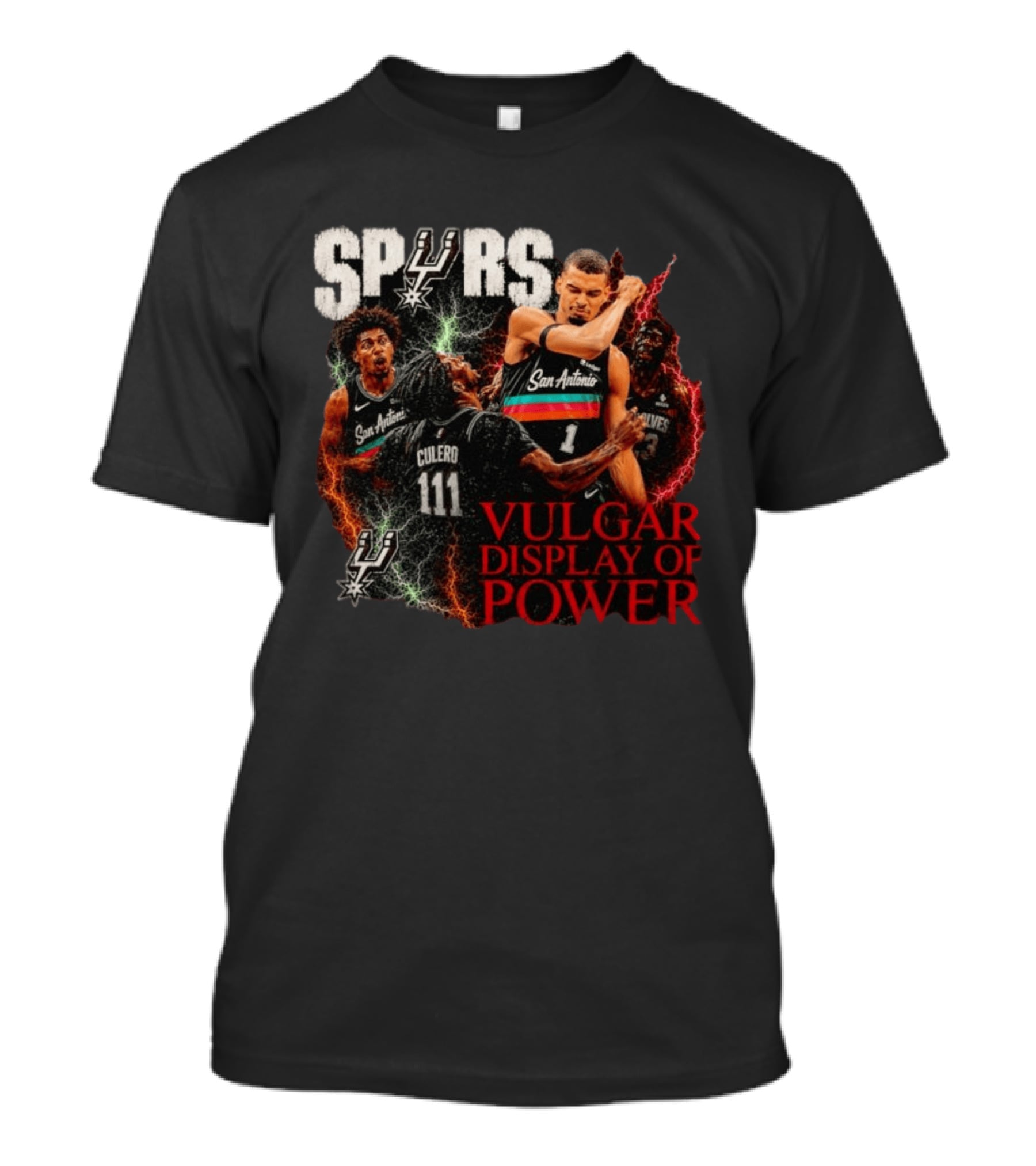 San Antonio Spurs Vulgar Display Of Power Basketball Team Action T-Shirt
