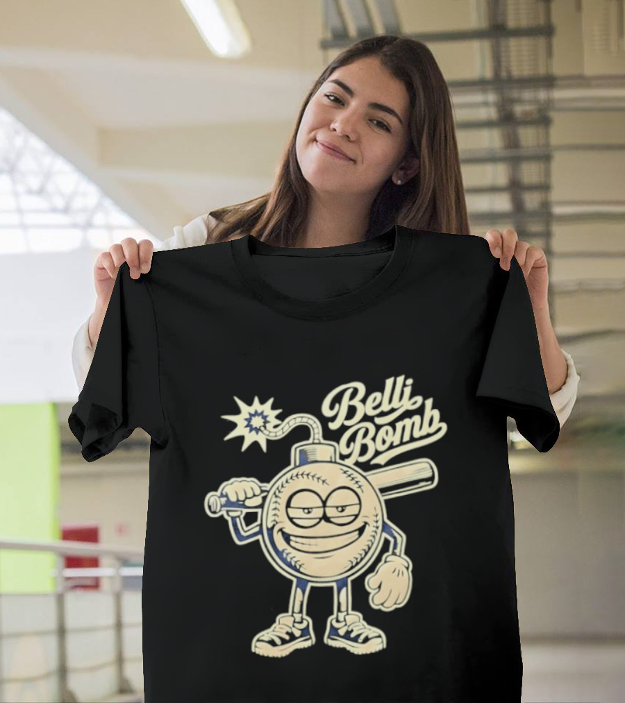 Belli Bomb Baseball Cartoon Bat T-Shirt