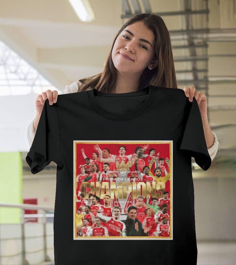 Arsenal Premier League Champions 2025 2026 Victory Celebration T-Shirt