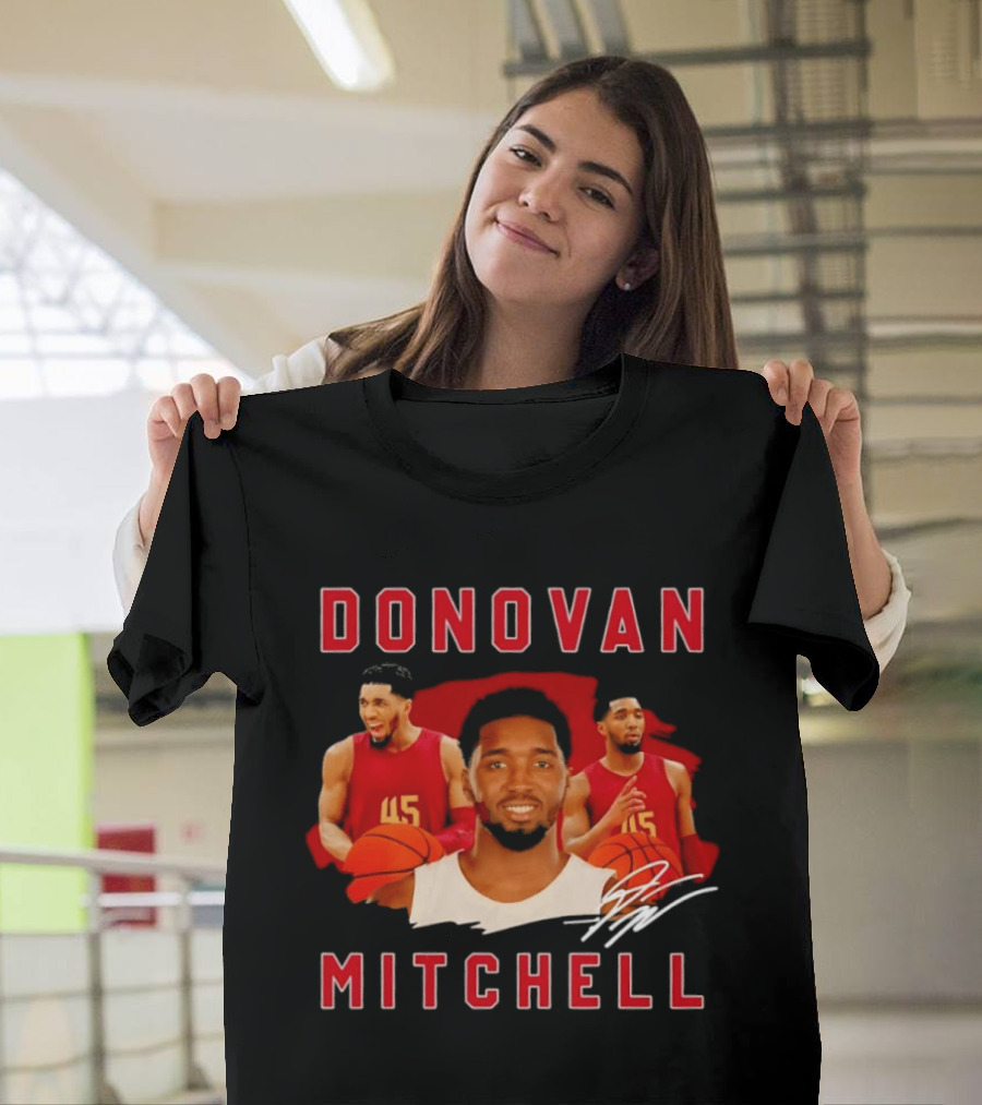 Donovan Mitchell Cleveland Basketball 45 Signature T-Shirt