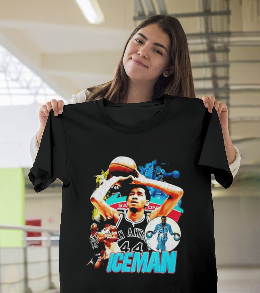 George Gervin Iceman San Antonio Spurs 44 Basketball Legend T-Shirt