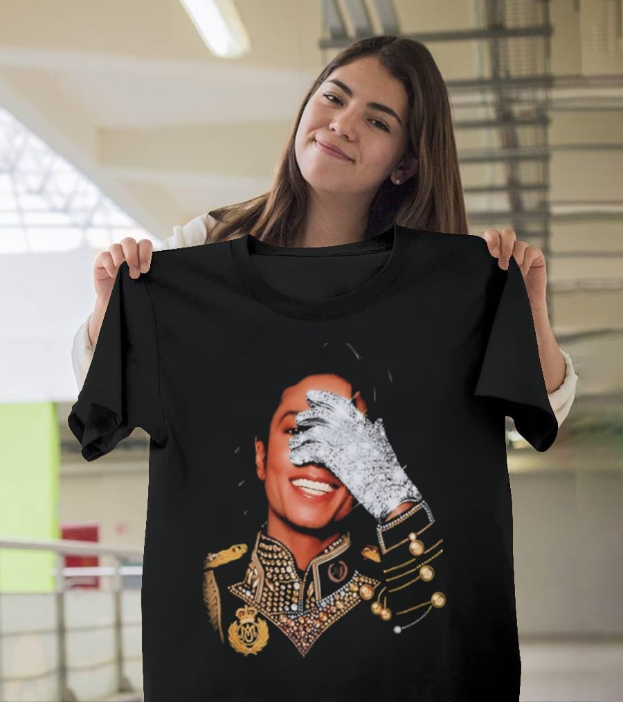 Jackson Drake Iceman King Of Pop Diamond Glove 2026 Gold Embellished Uniform T-Shirt