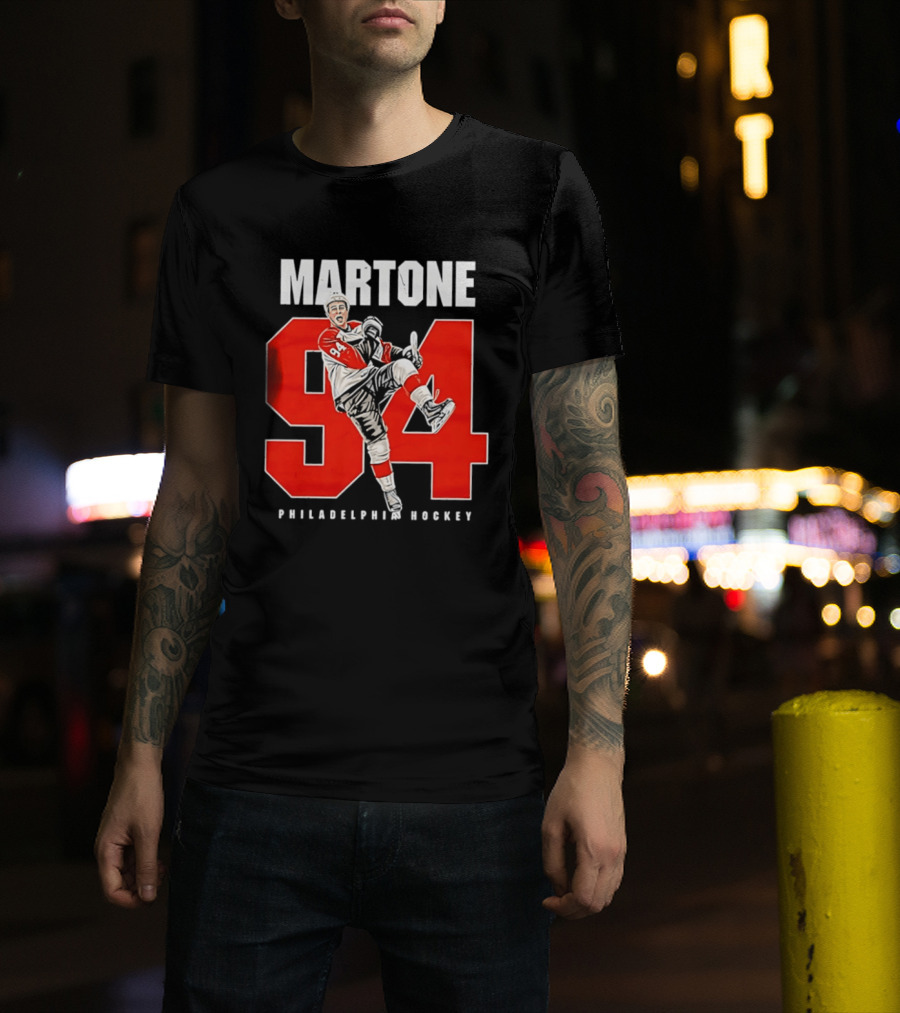 Martone 94 Philadelphia Hockey Player Celebration T-Shirt