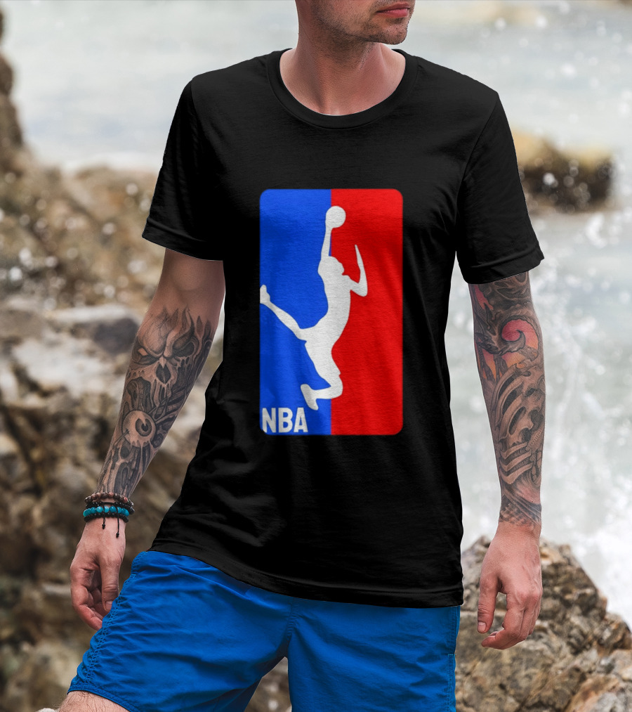 NBA Basketball 2026 Dunk Silhouette Red Blue T-Shirt