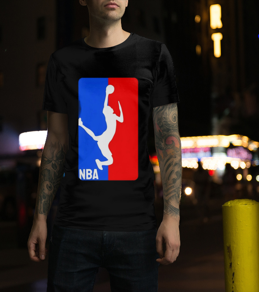 NBA Basketball 2026 Dunk Silhouette Red Blue T-Shirt