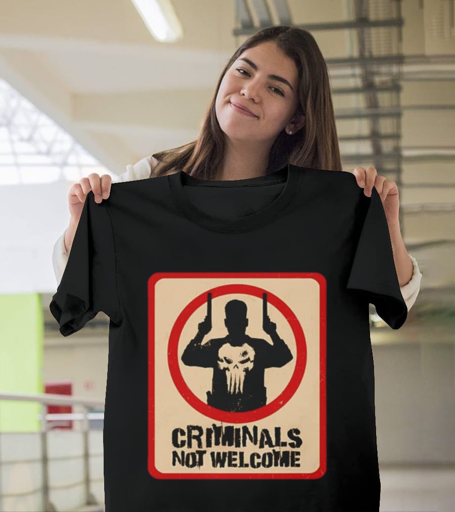 The Punisher Marvel Comics Criminals Not Welcome T-Shirt