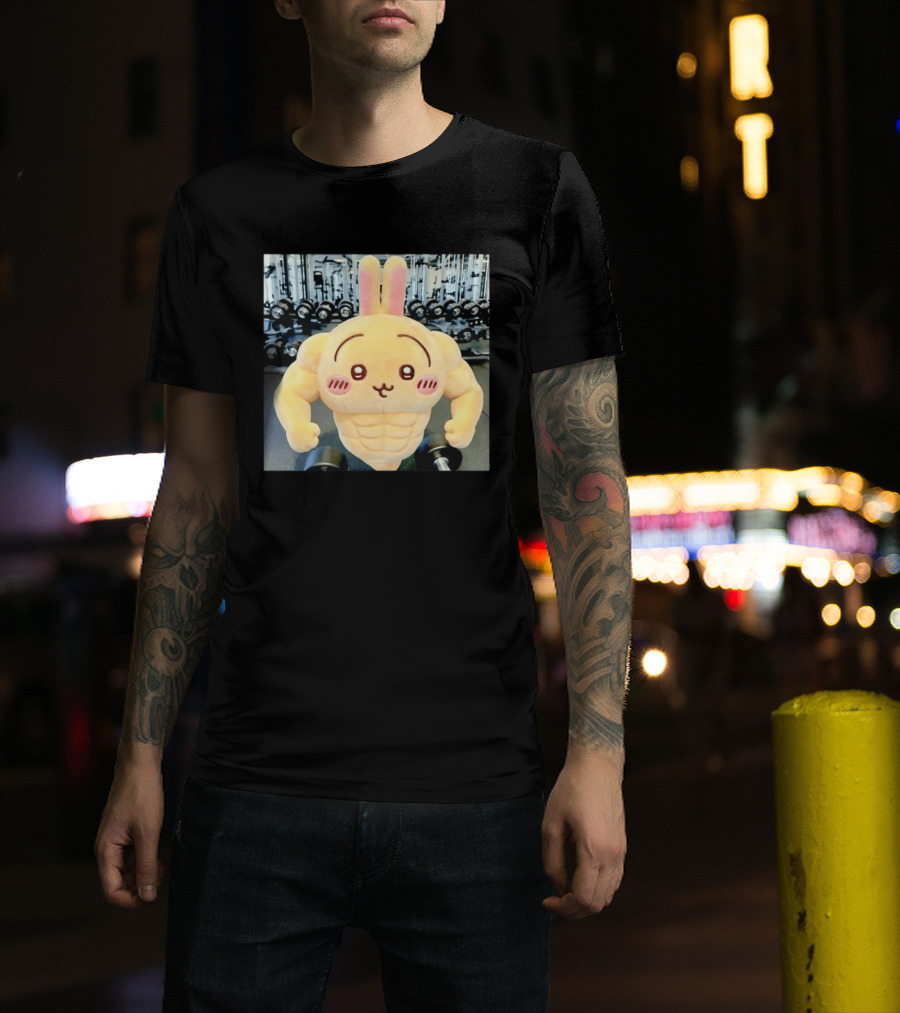 Usagi Muscle Chiikawa Buff Bunny Plush Toy T-Shirt