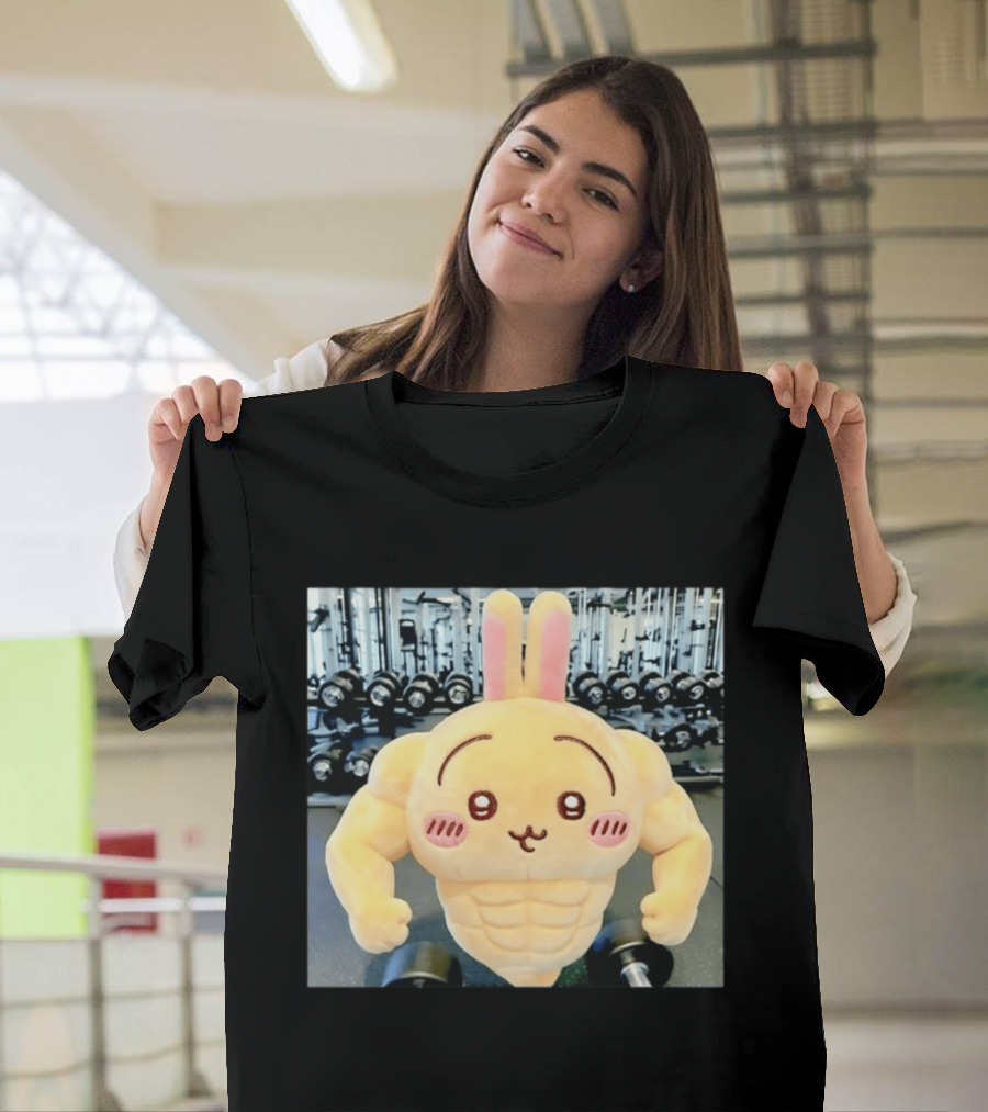 Usagi Muscle Chiikawa Buff Bunny Plush Toy T-Shirt
