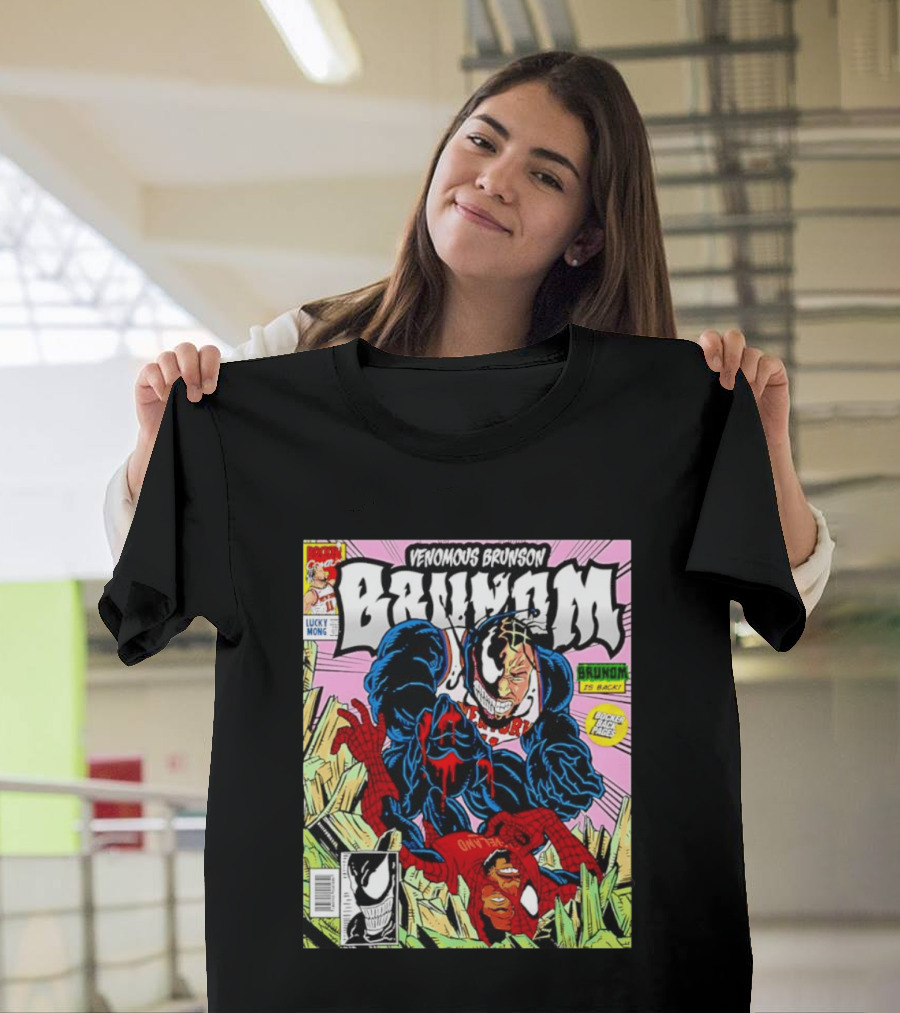 Venomous Brunson Venom X Jalen Brunson Marvel Comic Brunes Back Cover Price T-Shirt