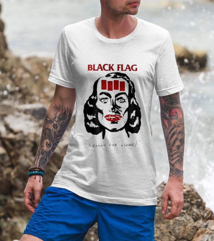Black Flag Reason For Living Rare 80s T-Shirt