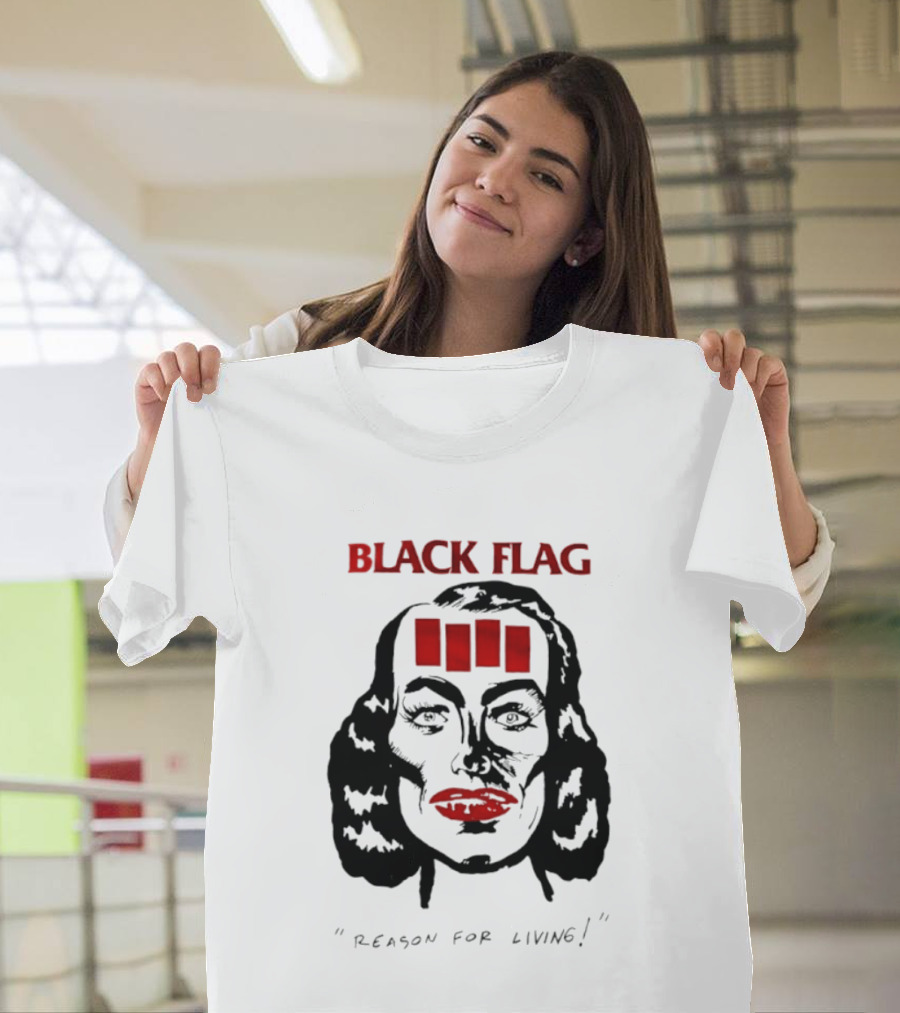Black Flag Reason For Living Rare 80s T-Shirt
