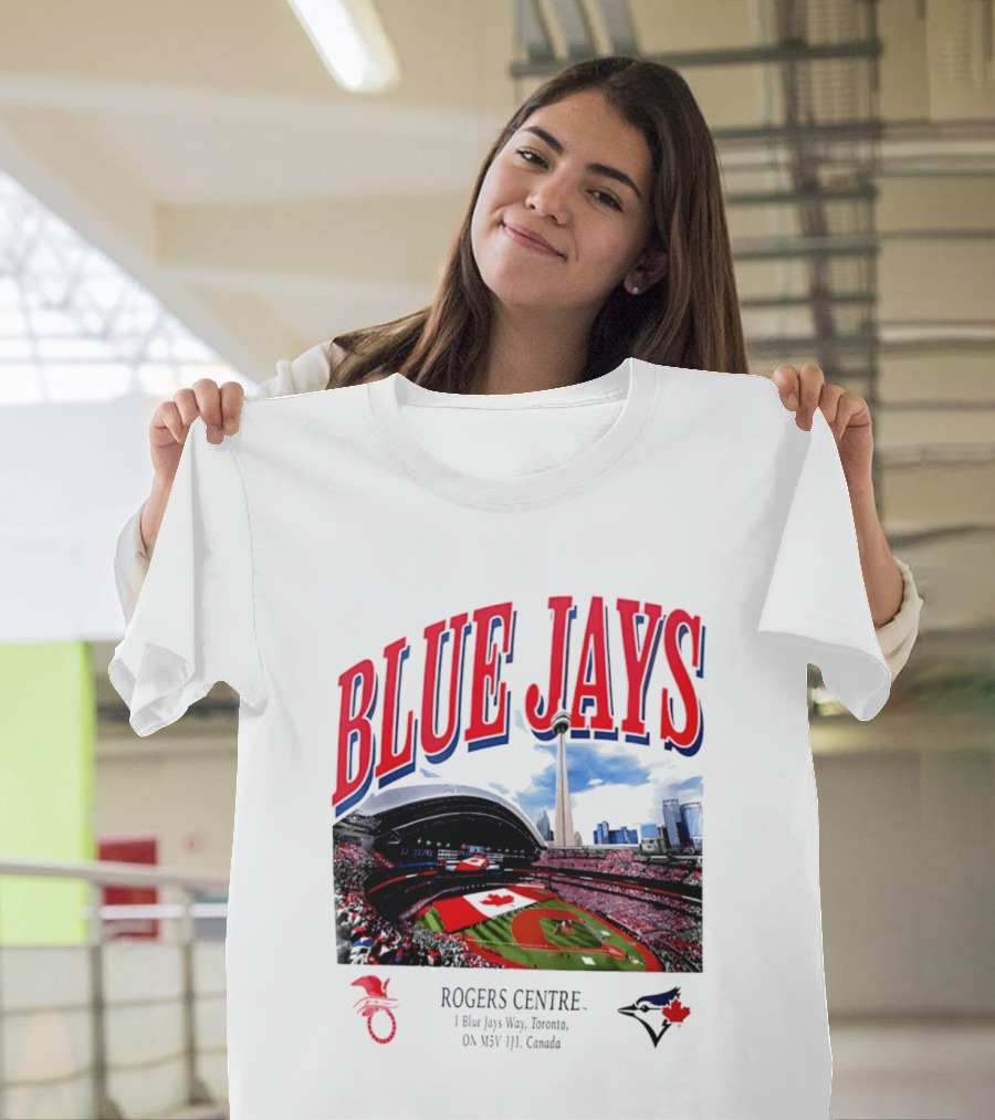 Blue Jays Rogers Centre Toronto Skyline CN Tower Baseball Stadium Canada T-Shirt