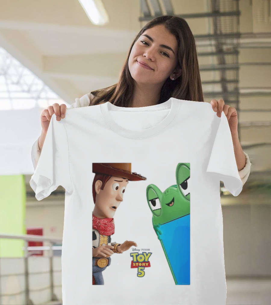 Toy Story 5 Woody And Animated Frog Encounter T-Shirt