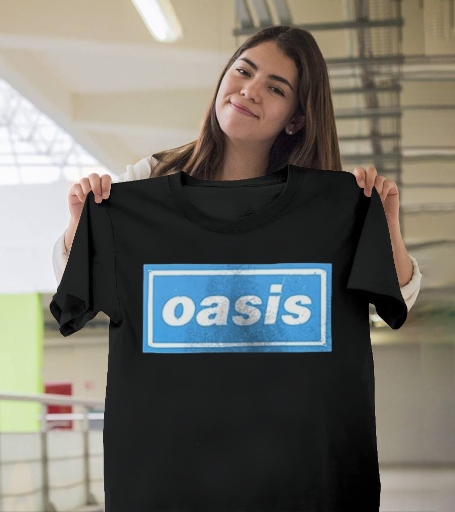 Oasis Vintage Blue Distressed Box T-Shirt