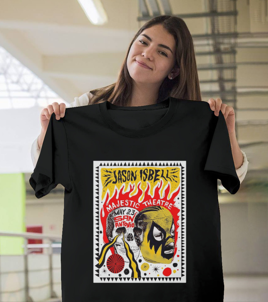 Jason Isbell May 23 San Antonio Majestic Theatre Skull And Mask T-Shirt