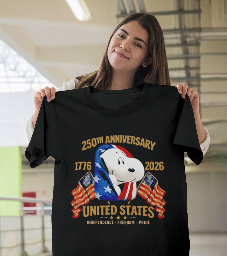 Snoopy 250th Anniversary United States 1776 2026 Independence Freedom Pride T-Shirt