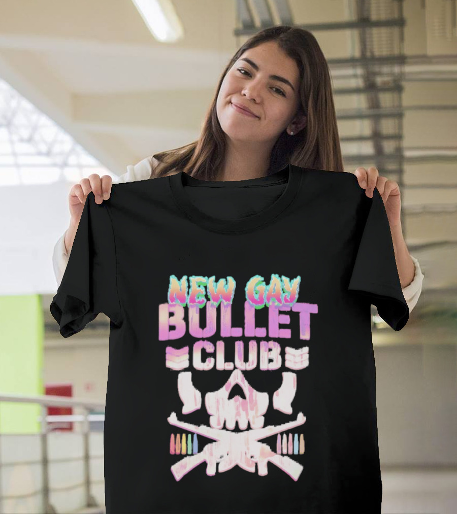 New Gay Bullet Club Skull Rainbow Pride T-Shirt