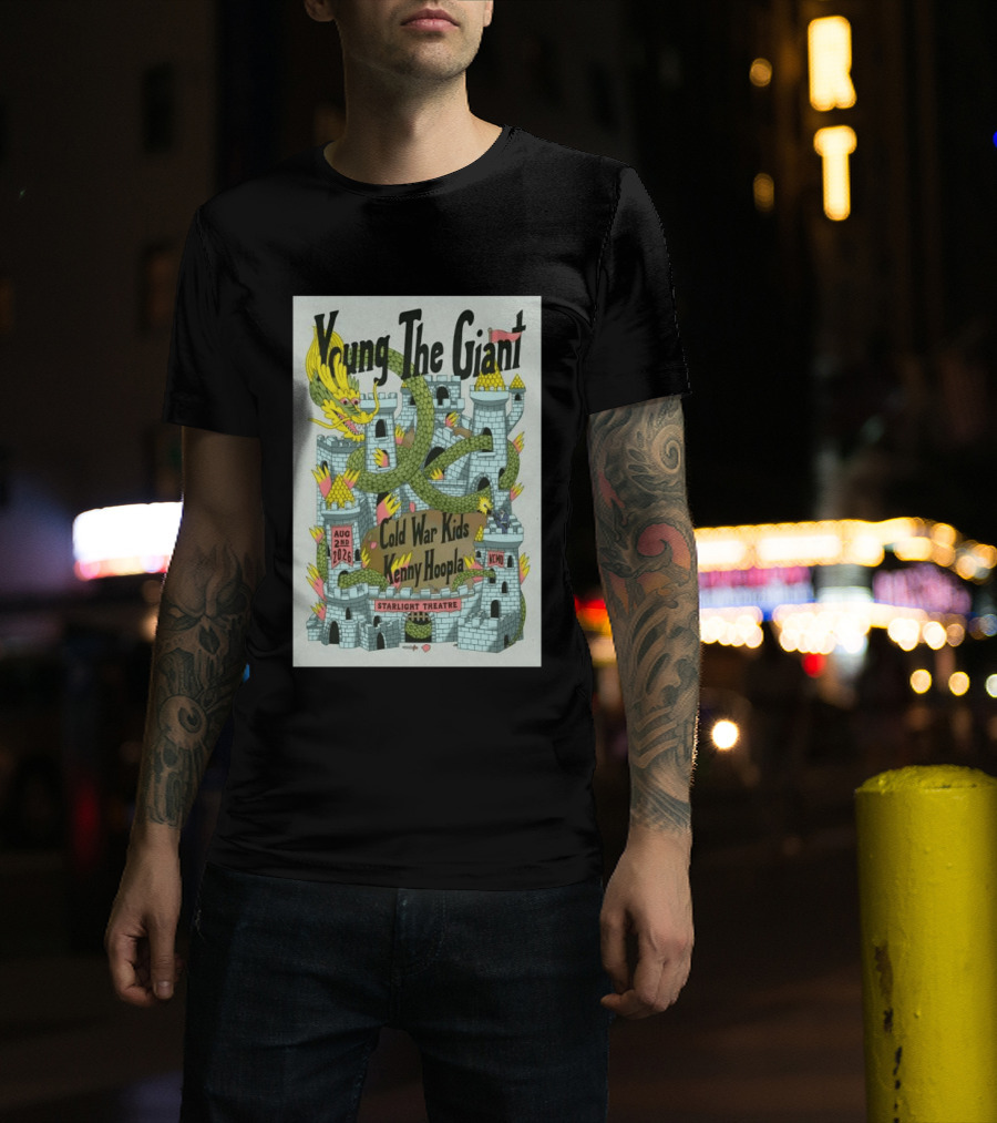 Young The Giant Aug 2 2026 Starlight Theatre Kansas City MO Cold War Kids KennyHoopla Dragon Castle T-Shirt