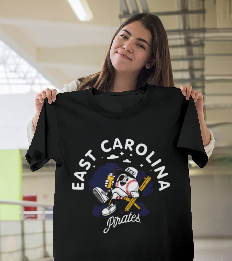 East Carolina Pirates Cartoon Baseball 2026 T-Shirt