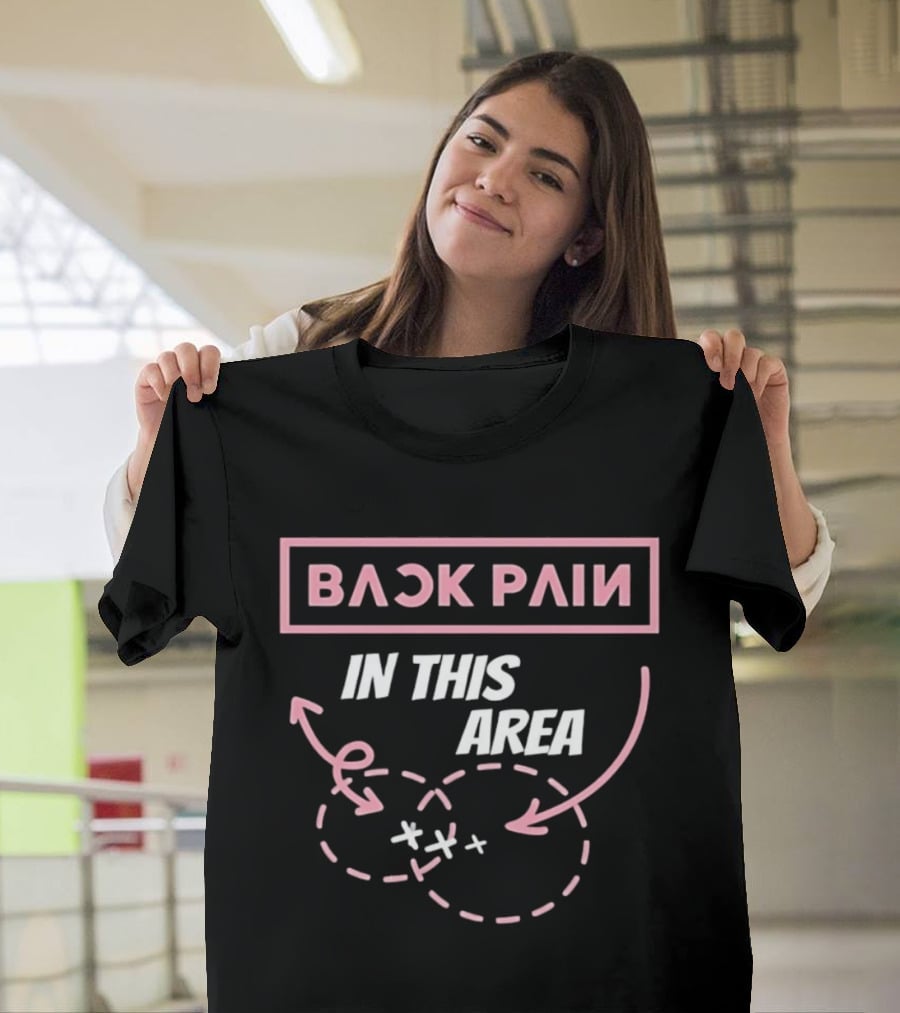 Back Pain In This Area Playful Sports Diagram T-Shirt