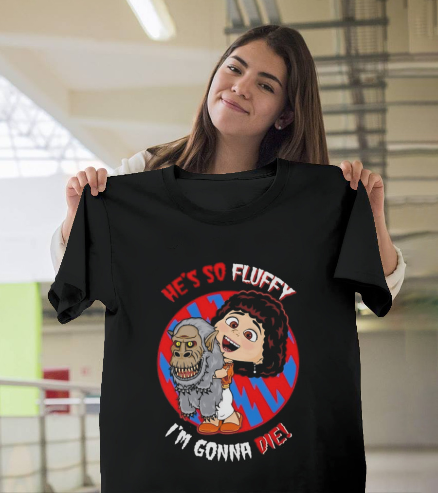 He's So Fluffy I'm Gonna Die Monster Hug Red Blue Circle T-Shirt