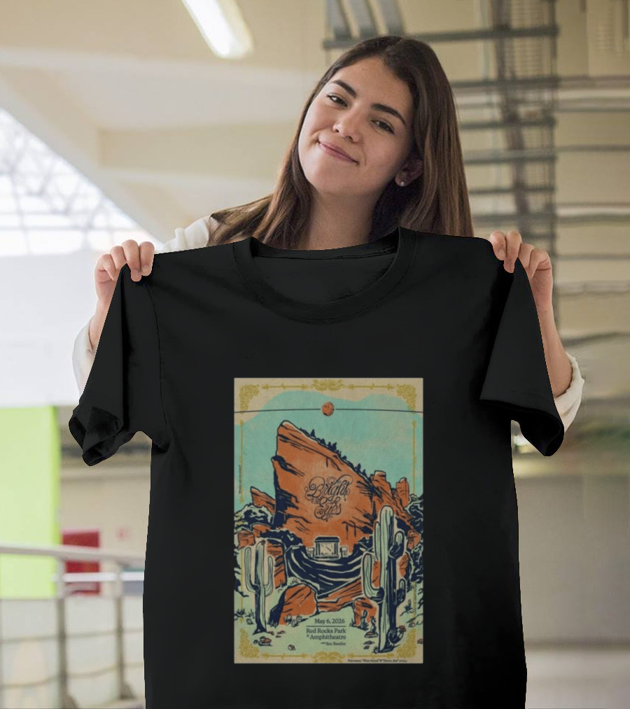 May 6 2026 Bright Eyes Red Rocks Park Amphitheatre Desert Scene T-Shirt