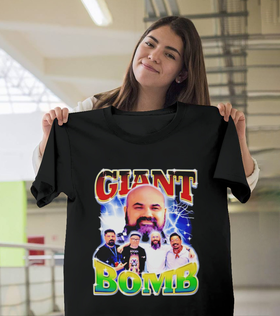 Giant Bomb Crew With Lightning Background 2026 T-Shirt