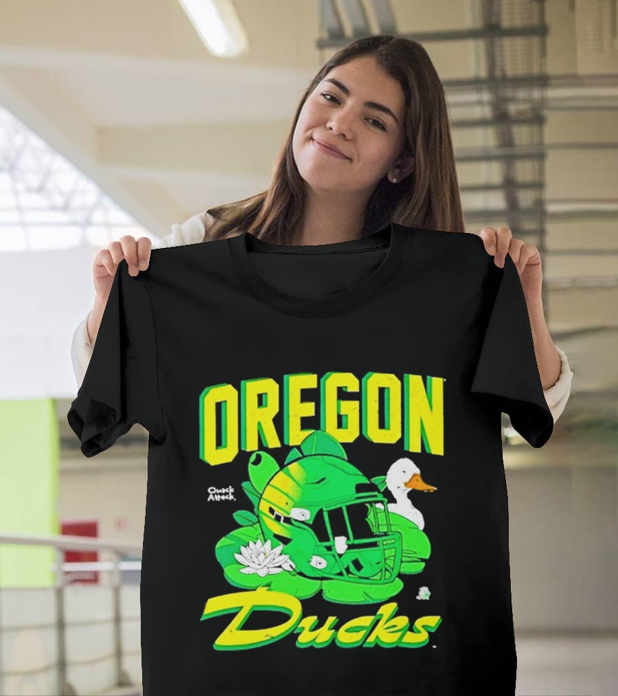 Oregon Ducks Football Helmet And Duck T-Shirt